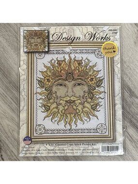 Design Works Father Sun Counted Cross Stitch Kit Sunflower 9x11 Complete NEW